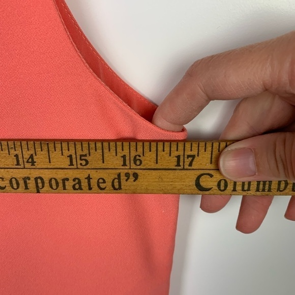 Banana Republic Size 4 Coral Pink Sheath Dress Sleeveless V Neck office siren - Picture 4 of 9